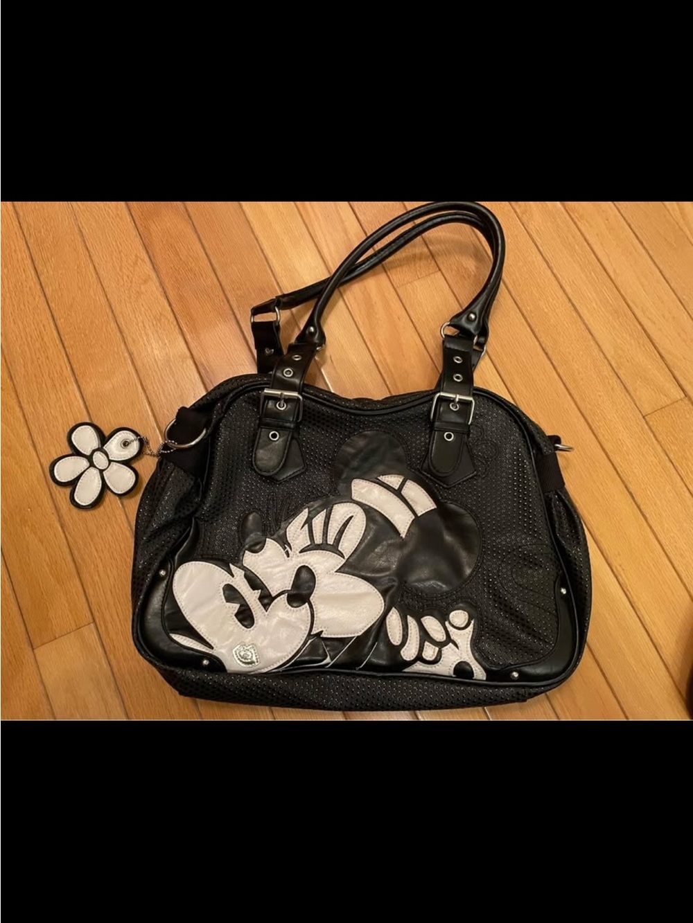 Black and white Disney Minnie and Mickey Mouse purse